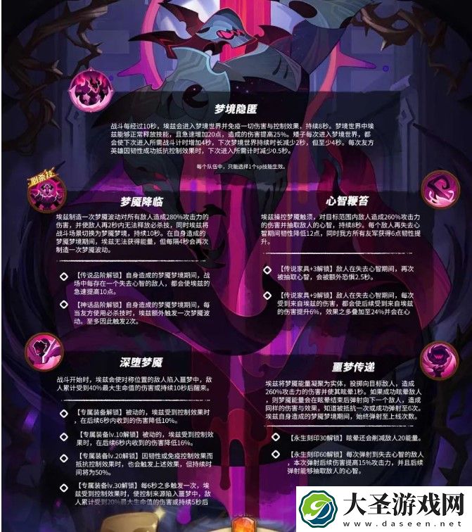 剑与远征梦魇支配者埃兹技能是什么