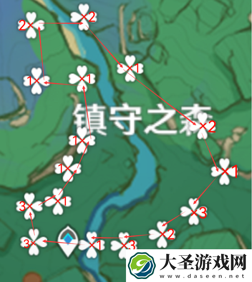 原神稻妻树木分布采集路线图一览