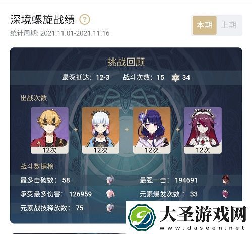 原神2.2版本11月深渊阵容推荐