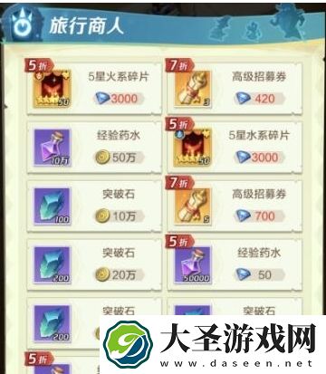 上古王冠旅行商人买什么