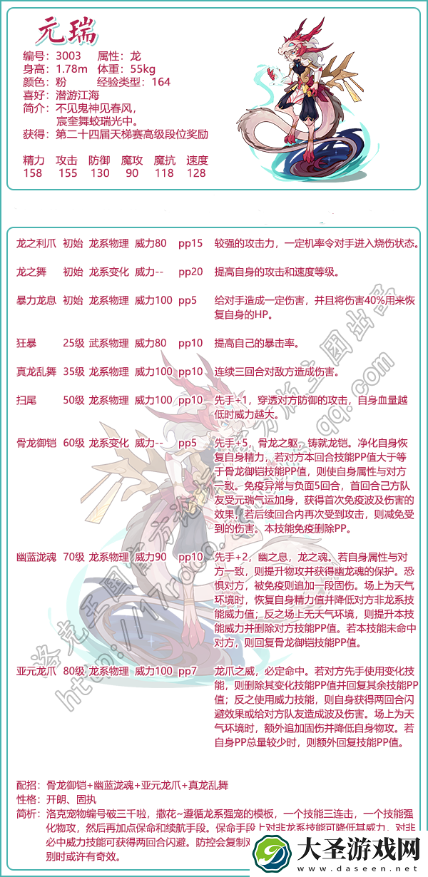 洛克王国元瑞性格推荐