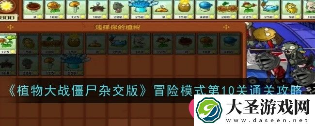 植物大战僵尸杂交版第十关攻略
