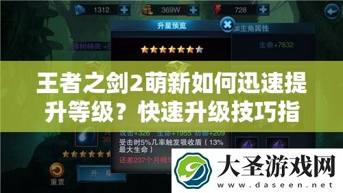 王者之剑2萌新如何迅速提升等级