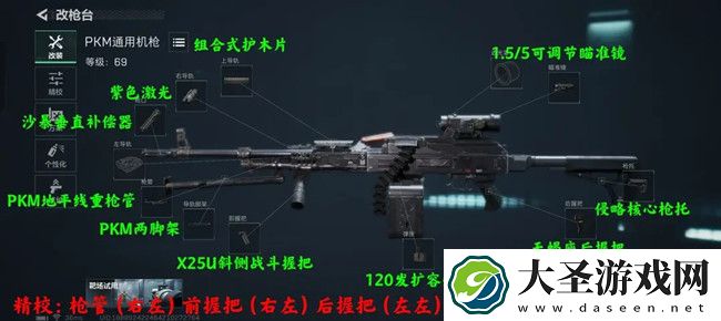 三角洲行动PKM轻机枪配件改装方案