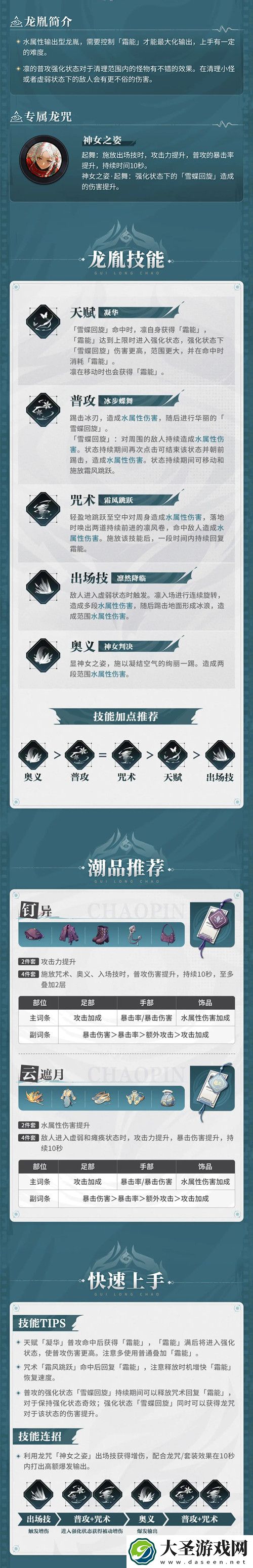 归龙潮凛技能加点及潮品攻略一图流