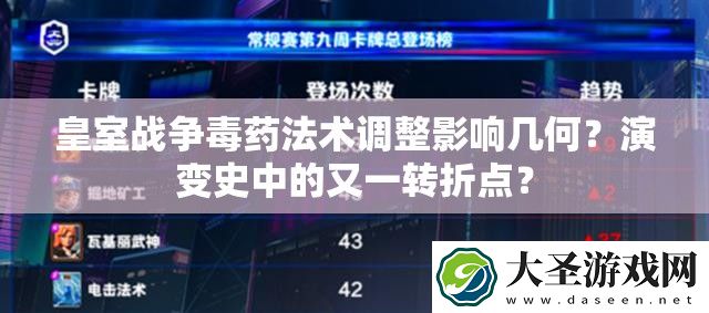 皇室战争毒药法术调整影响几何