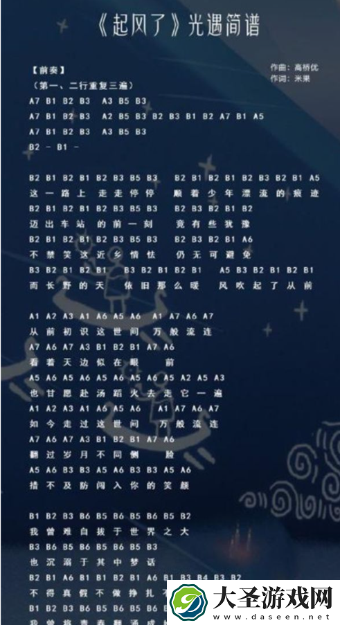 光遇高音钢琴琴谱有哪些