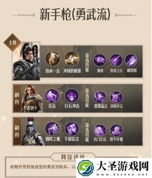 重返帝国枪兵阵容怎么搭配