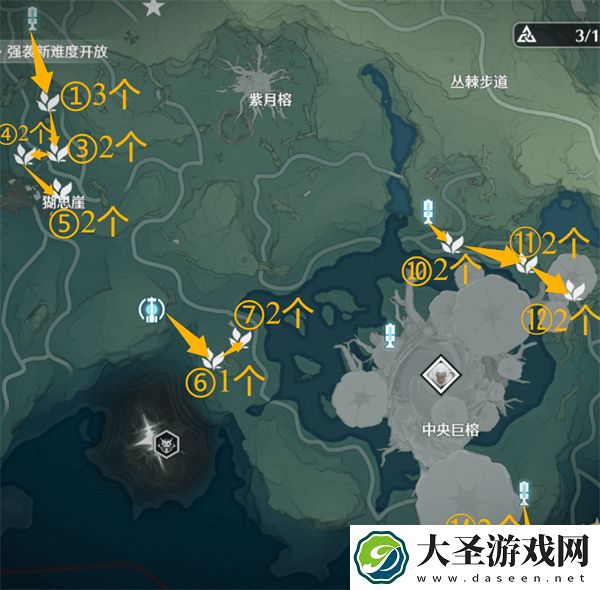 鸣潮云芝全收集及高效采集路线图一览