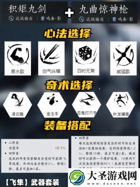 燕云十六声T0武器心法搭配