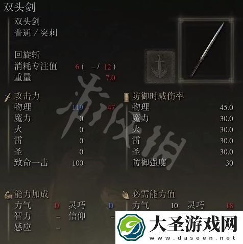 艾尔登法环双头剑获得方法