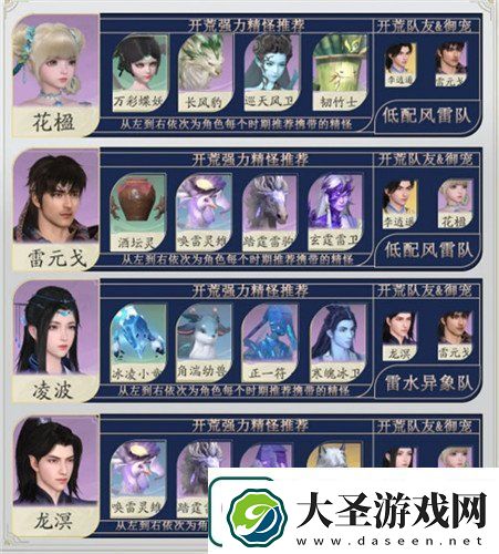 仙剑世界角色御灵怎么搭配