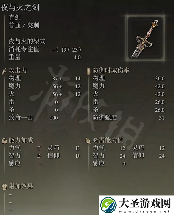 艾尔登法环夜与火之剑在哪里