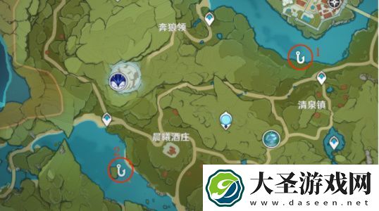 原神蒙德钓鱼点位置一览