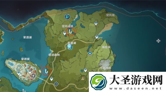 原神蒙德钓鱼点位置一览