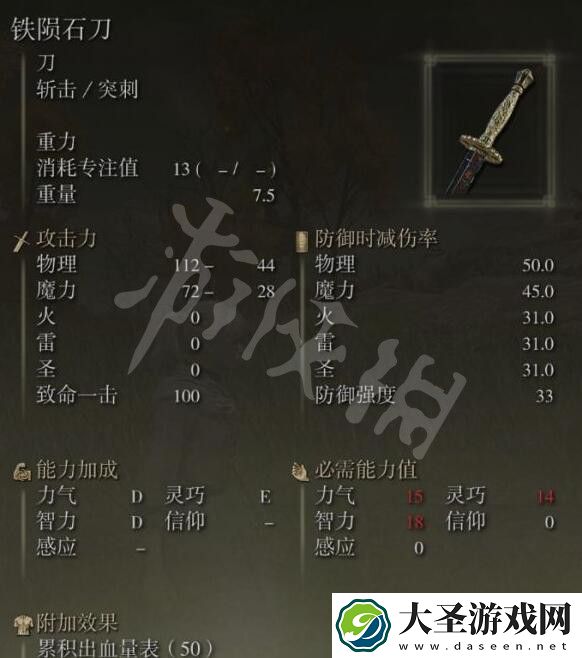 艾尔登法环铁陨石刀和名月刀隐获取路线