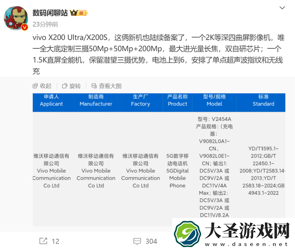 vivo X200 Ultra通过备案
