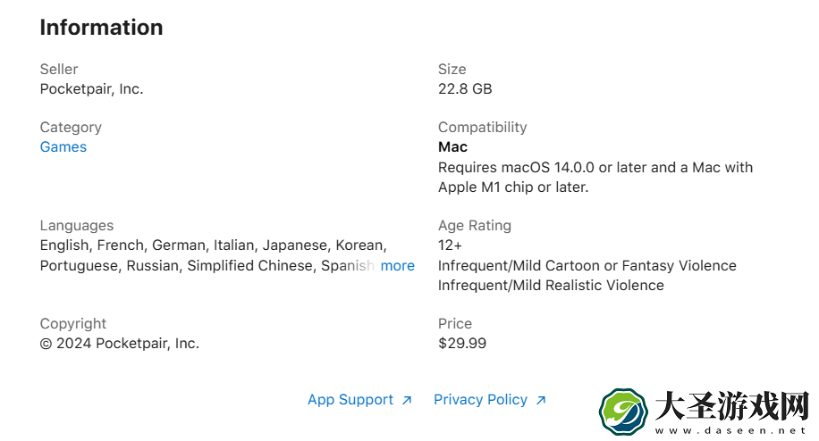 幻兽帕鲁登陆苹果 macOS 系统