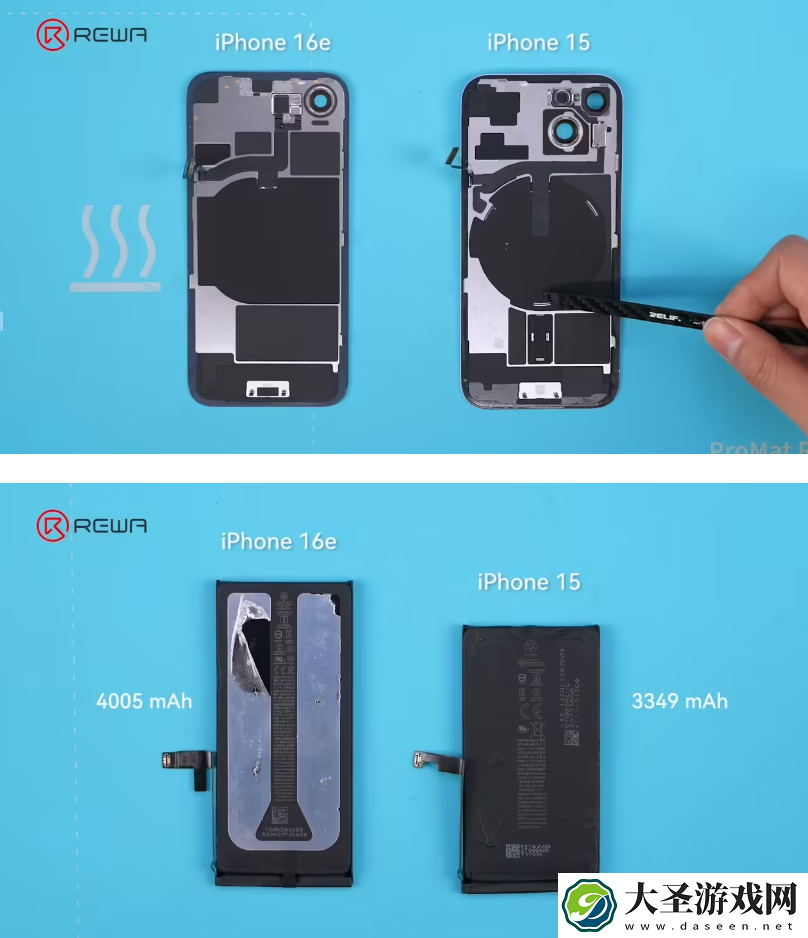 iPhone 16e 电池拆解