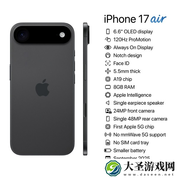 iPhone 17 Air详细参数曝光