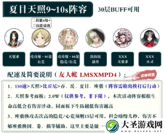 阴阳师夏目爬塔阵容怎么搭配最强