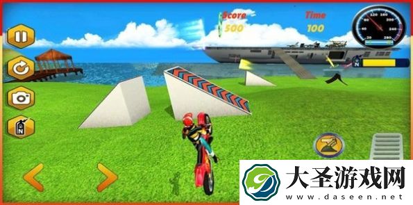 越野摩托车岛屿跳跃