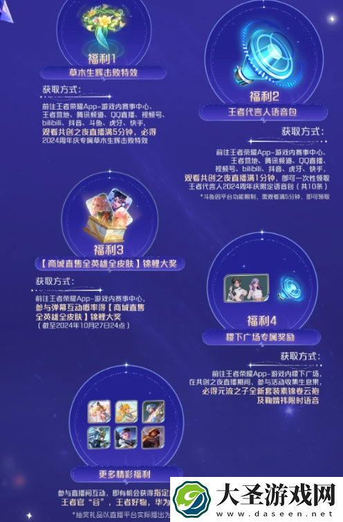 王者荣耀2024共创之夜福利有哪些